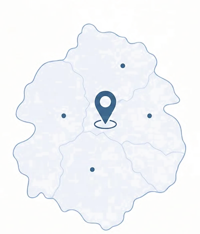 寝屋川市と周辺地域の地図
